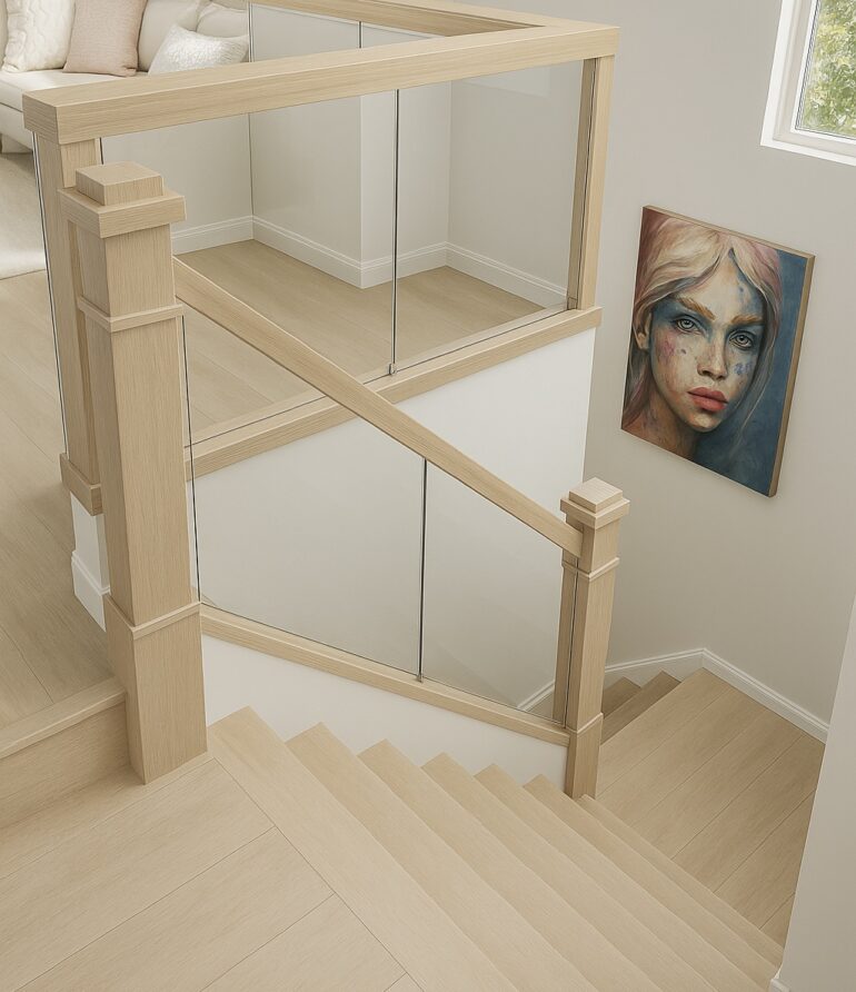 Custom Staircase & Glass Railing Renovation